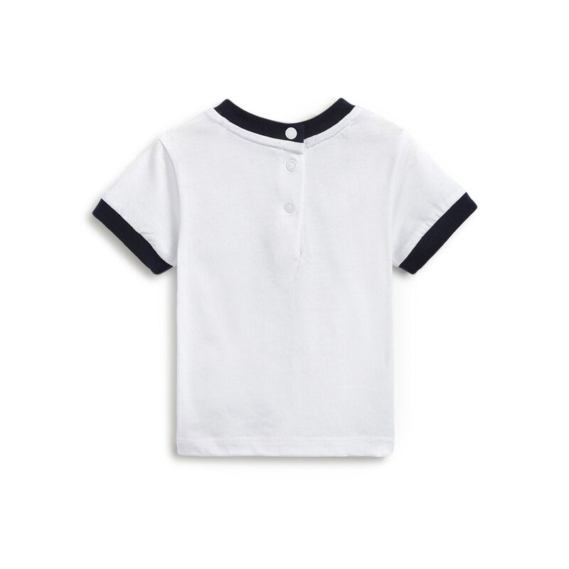 Boys White and Blue T-shirt with Short Pants image number 1